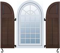 Fiberglass Shutters - Louver-Panel Arched